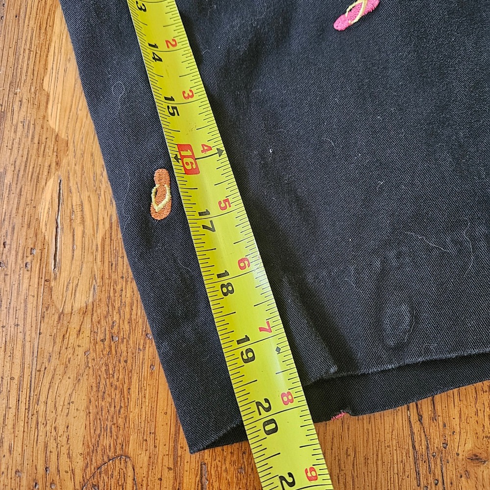 Lot of 2 Kim Rogers/Rafaella Black Embroidered Flip Flop/Sunglasses Capris 18W - Picture 10 of 16